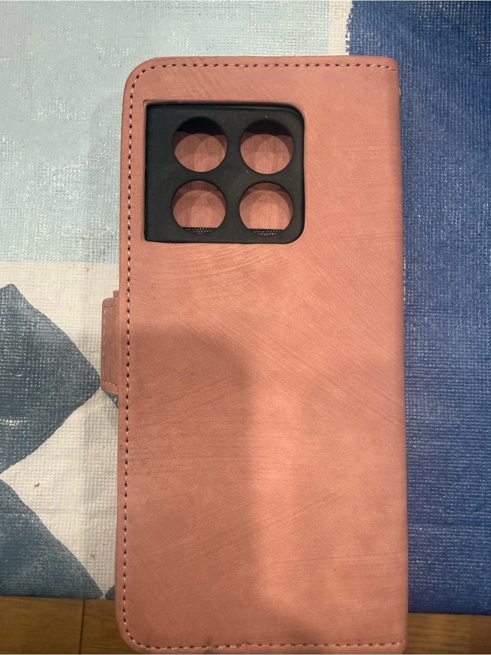 Rose Pink Wallet Phone Case with Quad Camera Cutout